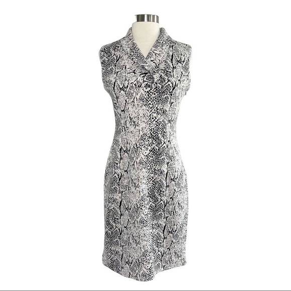 Calvin Klein Snake Print Sheath Dress, Size 14 - Picture 9 of 9
